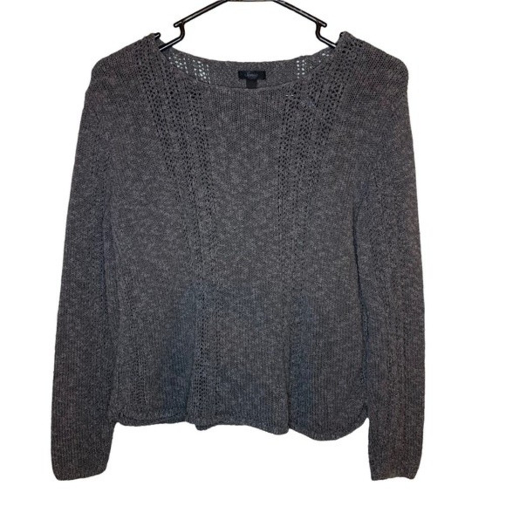 Soma Intimates Gray Crochet/Knitt Sweater Size Small